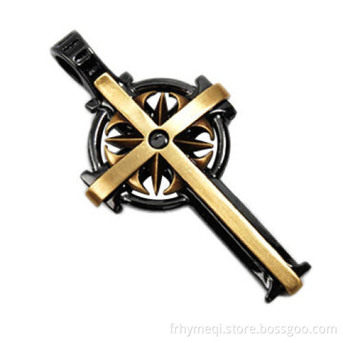 Cross pendant with bronze color